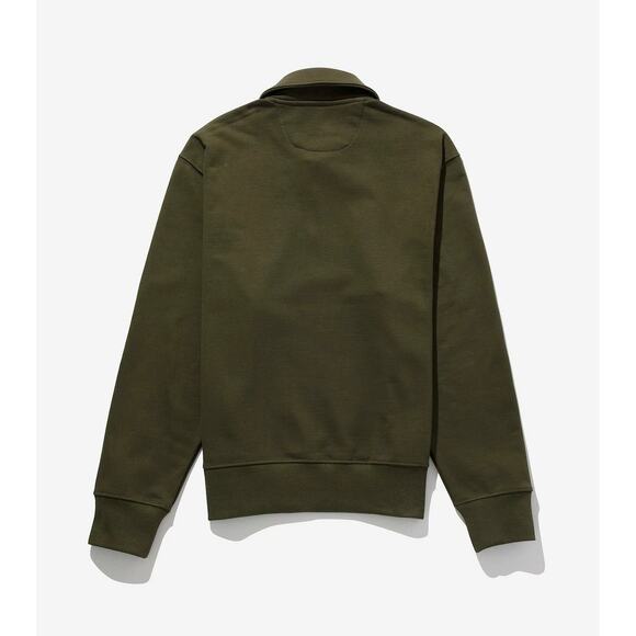 NWT Saturdays New York Men's Fundamental Quarter Zip Sweatshirt Army Green - Picture 2 of 16